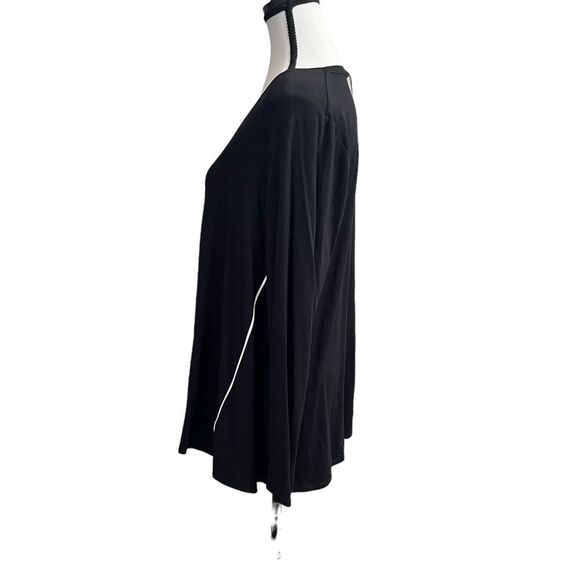 New With Tags MARLA WYNNE Long Sleeves V-Neck Blouse with White Trim Size Med - Picture 2 of 9